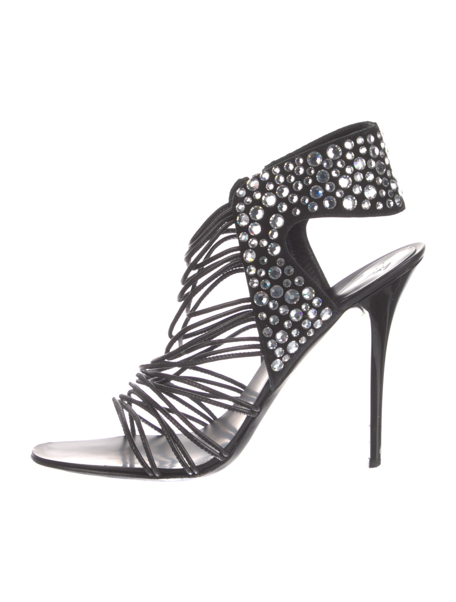 Giuseppe Zanotti Leather Crystal Embellishments Gladiator Sandals