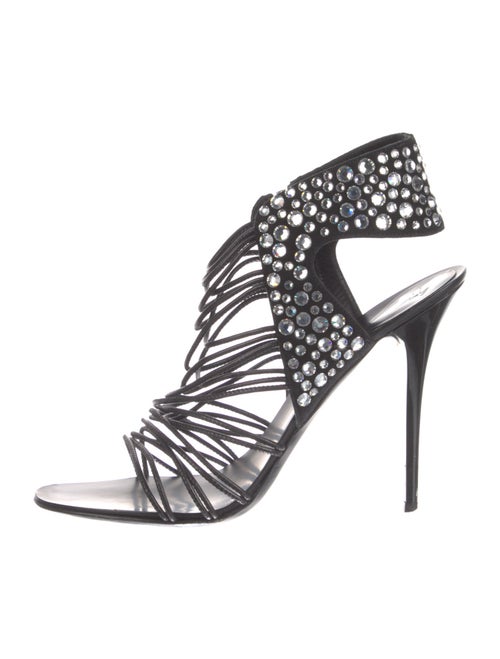 Giuseppe Zanotti Leather Crystal Embellishments Gladiator Sandals