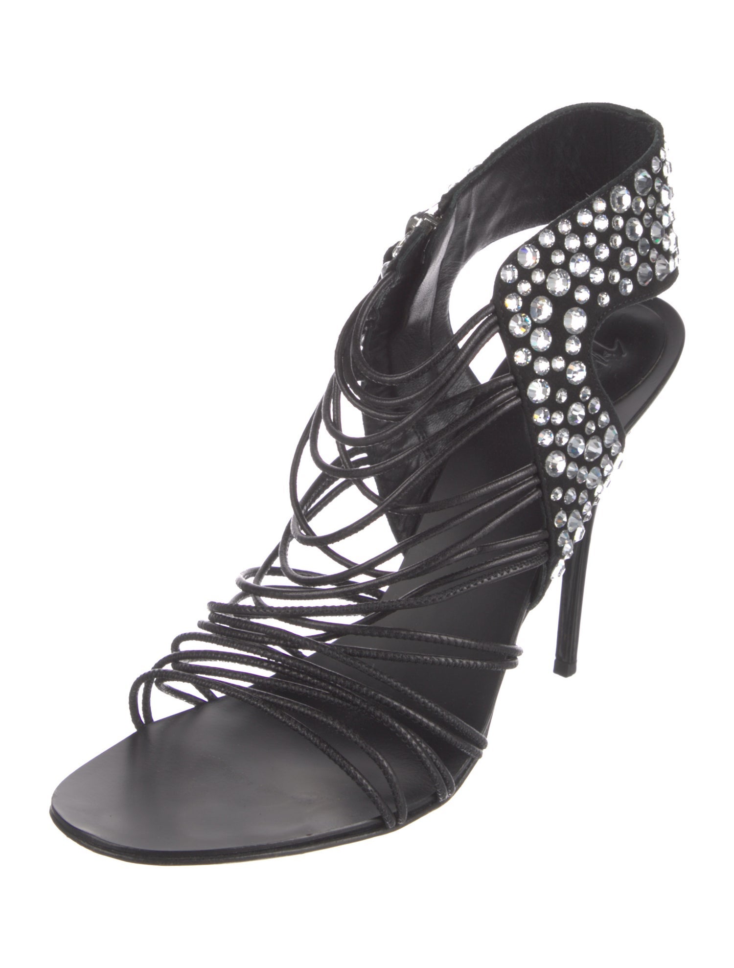 Giuseppe Zanotti Leather Crystal Embellishments Gladiator Sandals