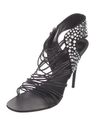 Giuseppe Zanotti Leather Crystal Embellishments Gladiator Sandals