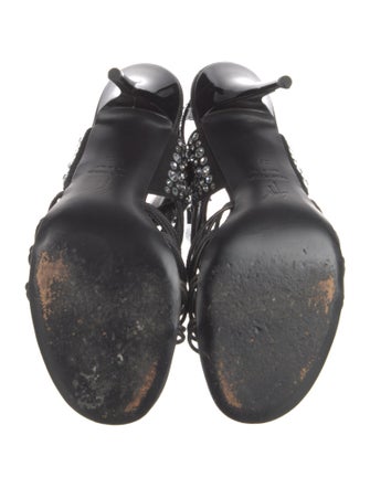 Giuseppe Zanotti Leather Crystal Embellishments Gladiator Sandals