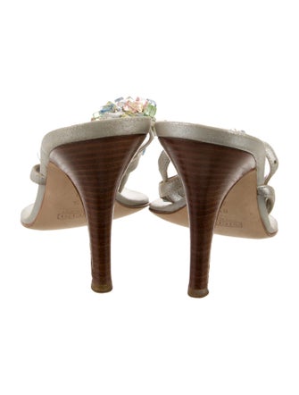 Giuseppe Zanotti Leather Beaded Accents Sandals