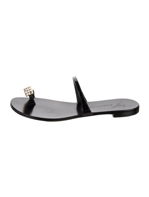 Giuseppe Zanotti Patent Leather Crystal Embellishments Slides