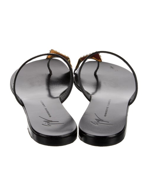 Giuseppe Zanotti Patent Leather Crystal Embellishments Slides