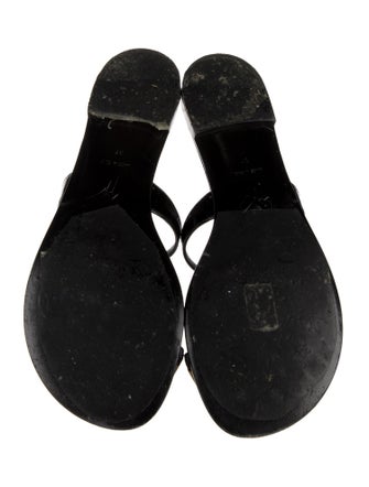 Giuseppe Zanotti Patent Leather Crystal Embellishments Slides