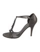 Giuseppe Zanotti Suede Crystal Embellishments T-Strap Sandals