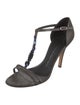 Giuseppe Zanotti Suede Crystal Embellishments T-Strap Sandals