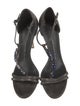 Giuseppe Zanotti Suede Crystal Embellishments T-Strap Sandals