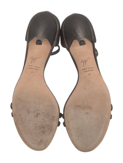 Giuseppe Zanotti Suede Crystal Embellishments T-Strap Sandals