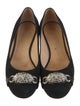 Giuseppe Zanotti Suede Crystal Embellishments Ballet Flats