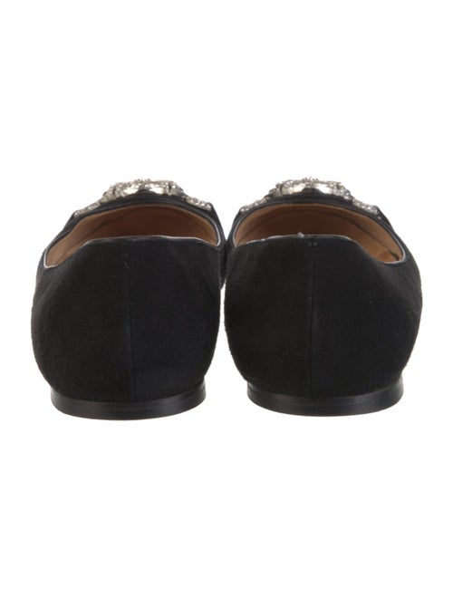 Giuseppe Zanotti Suede Crystal Embellishments Ballet Flats