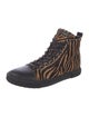 Giuseppe Zanotti Leather Animal Print Lace-Up Boots