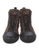Giuseppe Zanotti Leather Animal Print Lace-Up Boots