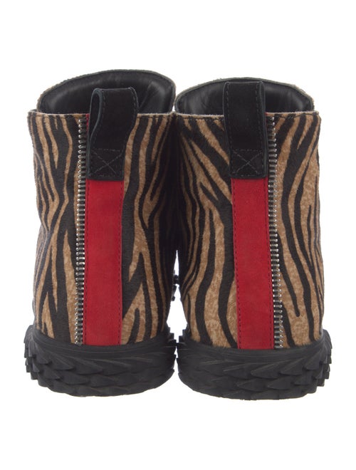 Giuseppe Zanotti Leather Animal Print Lace-Up Boots
