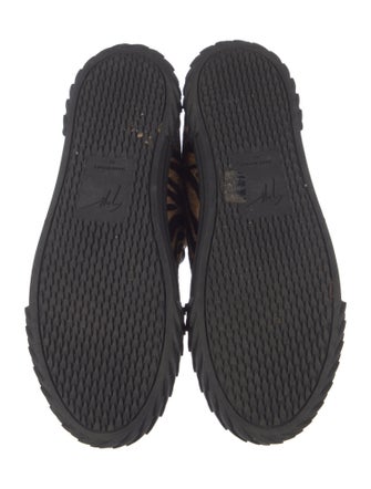 Giuseppe Zanotti Leather Animal Print Lace-Up Boots