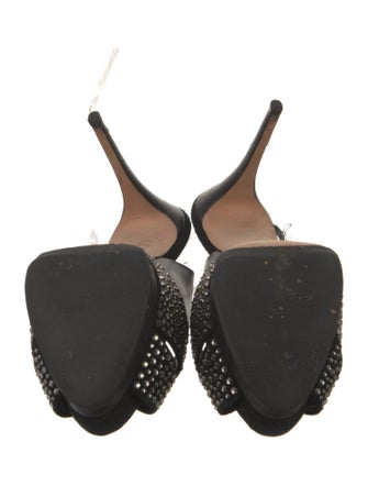 Giuseppe Zanotti Leather Crystal Embellishments Slingback Sandals