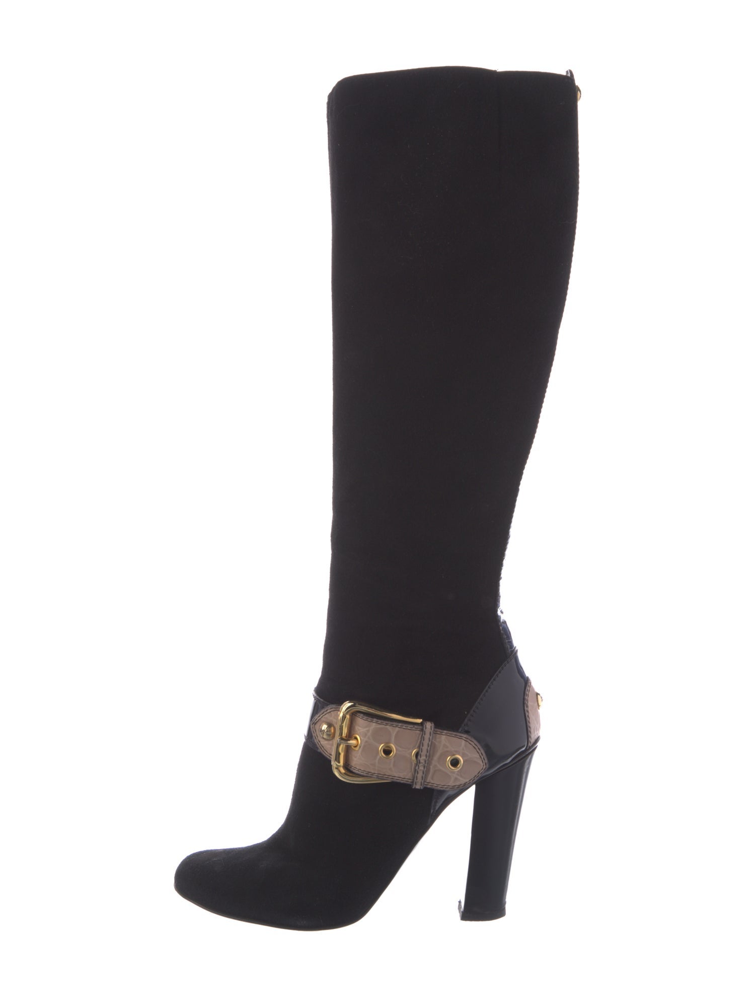 Giuseppe Zanotti Suede Leather Trim Embellishment Boots