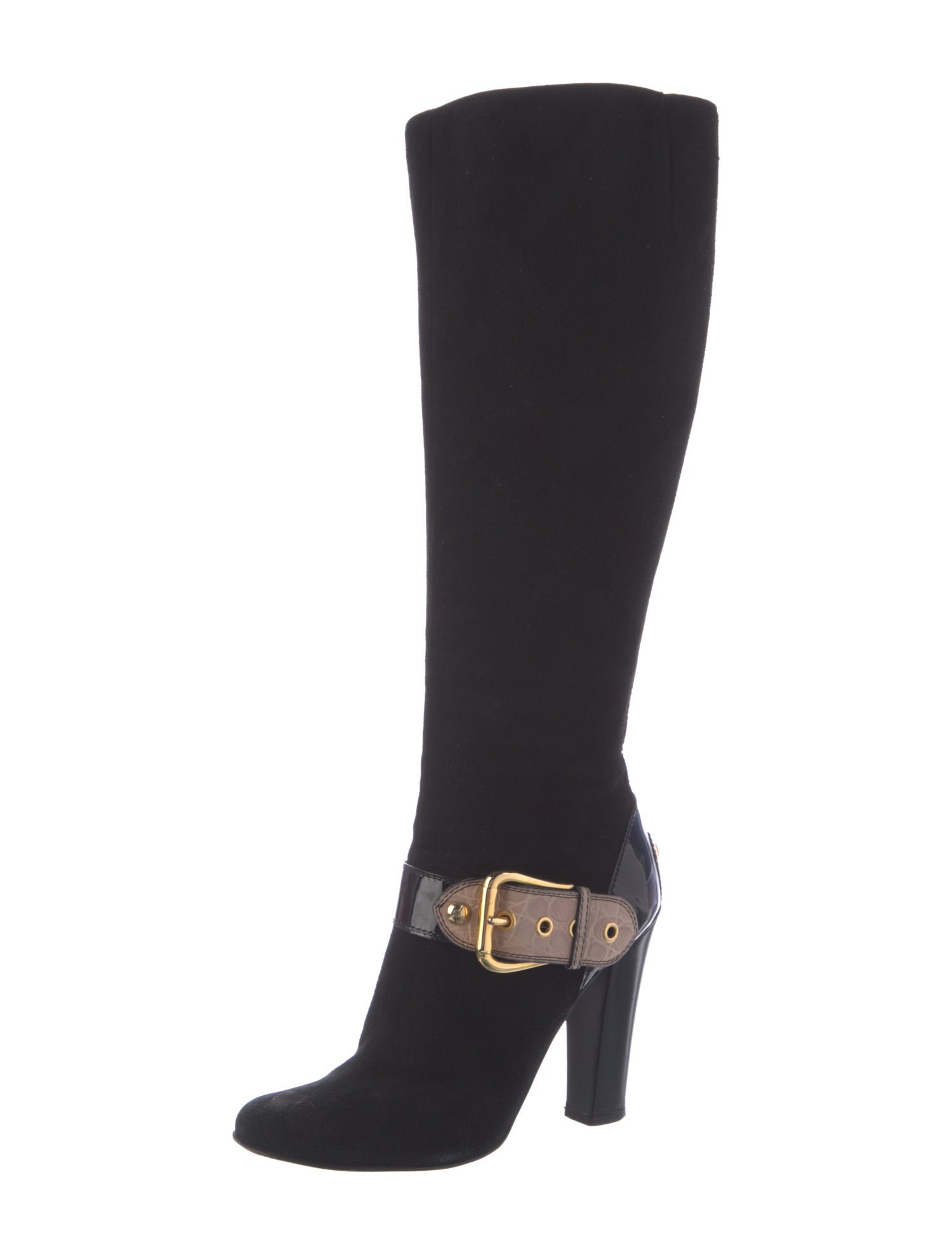Giuseppe Zanotti Suede Leather Trim Embellishment Boots