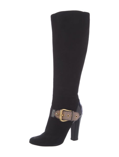 Giuseppe Zanotti Suede Leather Trim Embellishment Boots