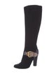 Giuseppe Zanotti Suede Leather Trim Embellishment Boots