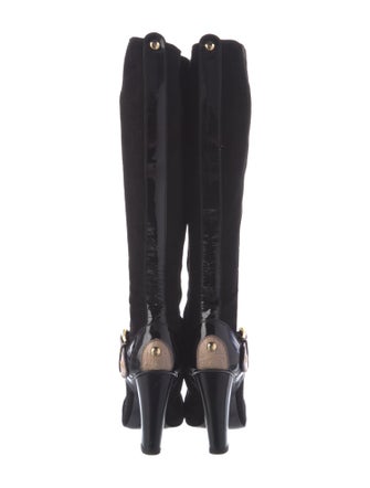 Giuseppe Zanotti Suede Leather Trim Embellishment Boots