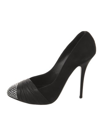 Giuseppe Zanotti Suede Crystal Embellishments Pumps