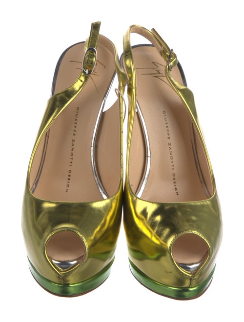 Giuseppe Zanotti Patent Leather Animal Print Slingback Pumps