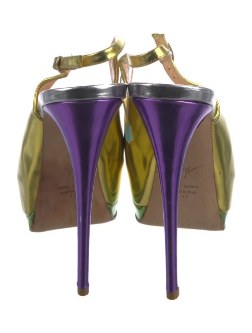 Giuseppe Zanotti Patent Leather Animal Print Slingback Pumps