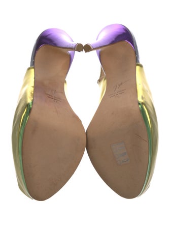 Giuseppe Zanotti Patent Leather Animal Print Slingback Pumps