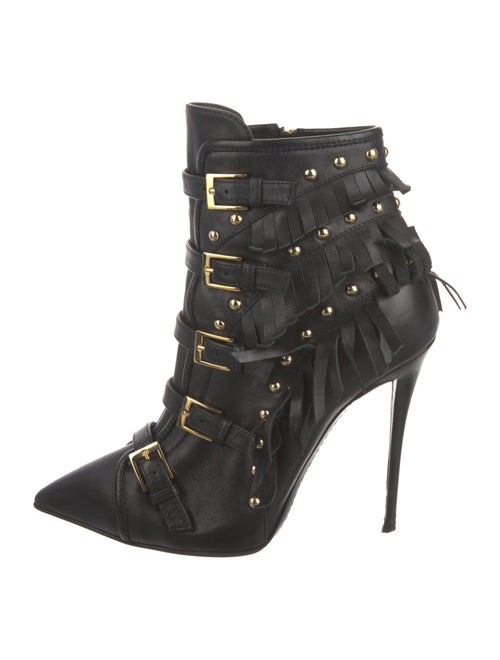 Giuseppe Zanotti Leather Studded Accents Lace-Up Boots