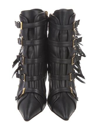 Giuseppe Zanotti Leather Studded Accents Lace-Up Boots