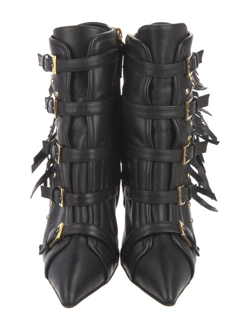 Giuseppe Zanotti Leather Studded Accents Lace-Up Boots