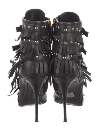 Giuseppe Zanotti Leather Studded Accents Lace-Up Boots