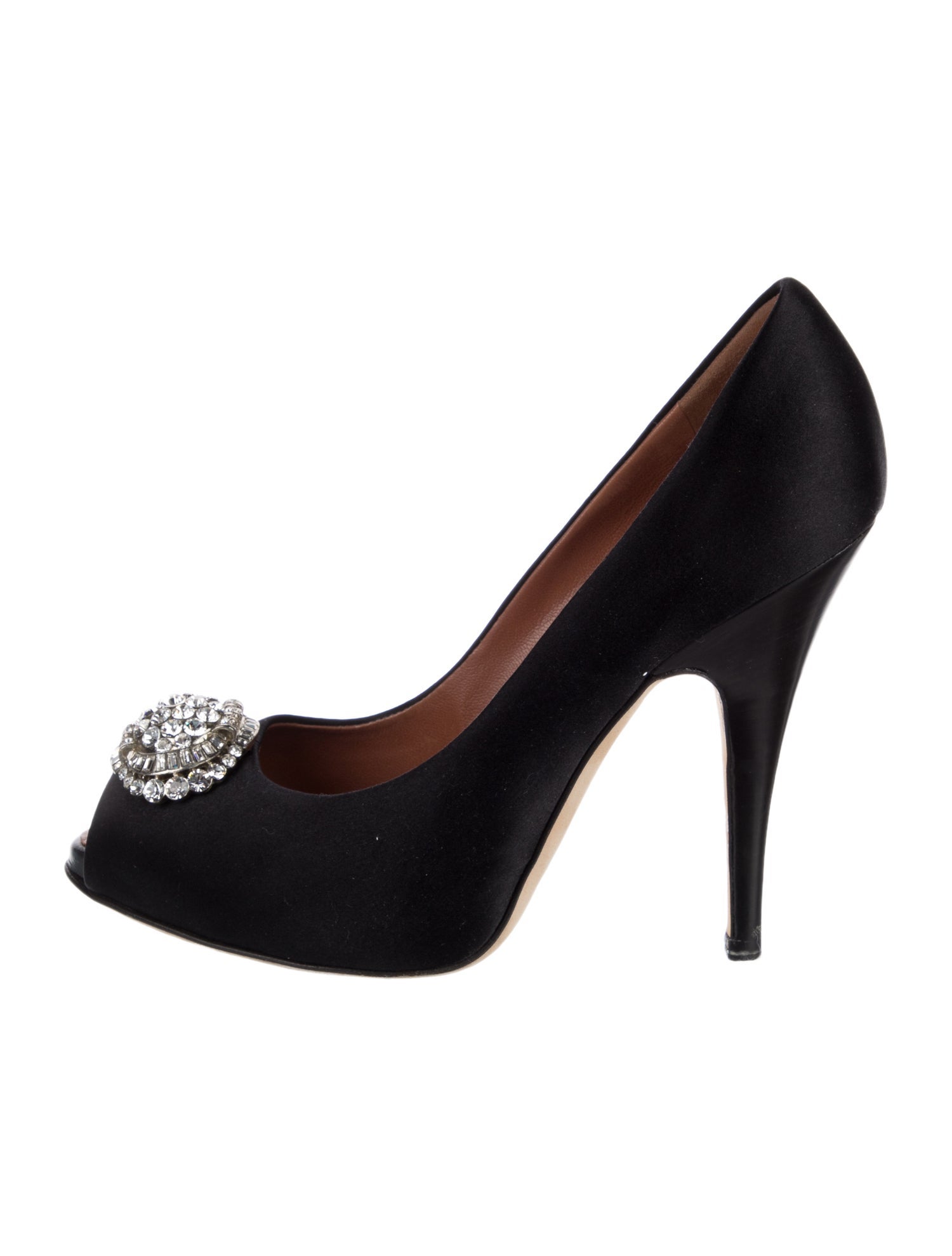 Giuseppe Zanotti Satin Crystal Embellishments Pumps