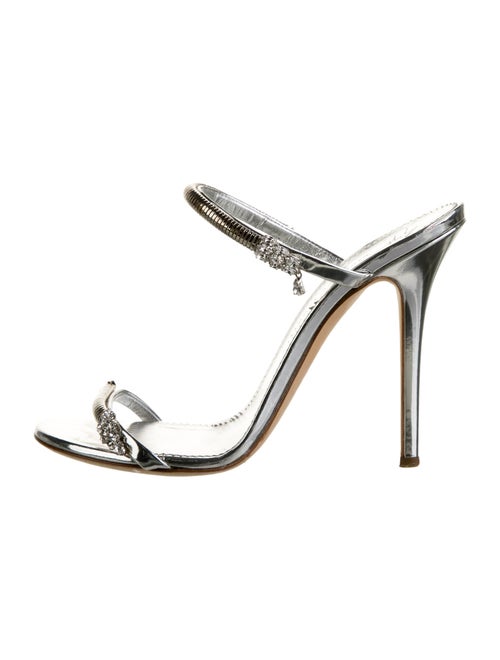 Giuseppe Zanotti Leather Crystal Embellishments Slides