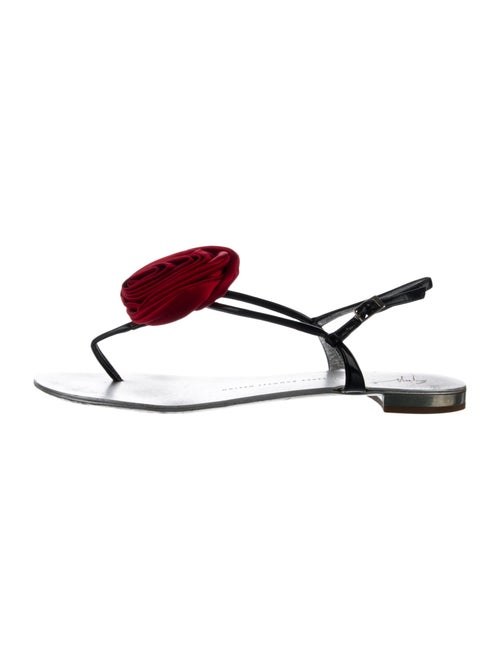 Giuseppe Zanotti Leather Colorblock Pattern T-Strap Sandals