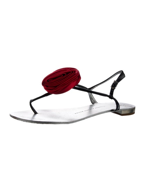 Giuseppe Zanotti Leather Colorblock Pattern T-Strap Sandals