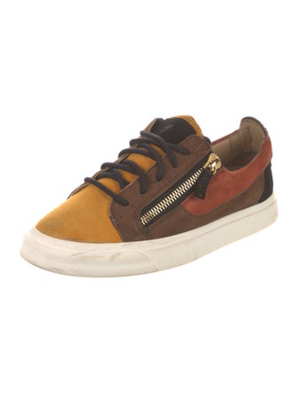 Giuseppe Zanotti Suede Colorblock Pattern Sneakers