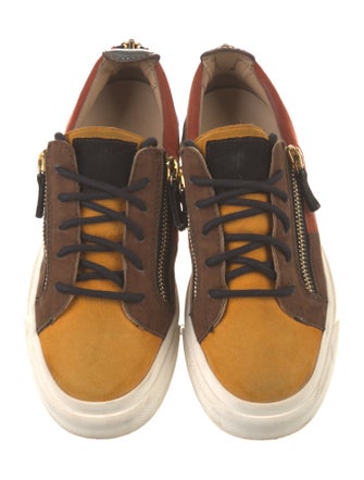 Giuseppe Zanotti Suede Colorblock Pattern Sneakers