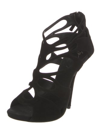 Giuseppe Zanotti Suede Cutout Accent Gladiator Sandals