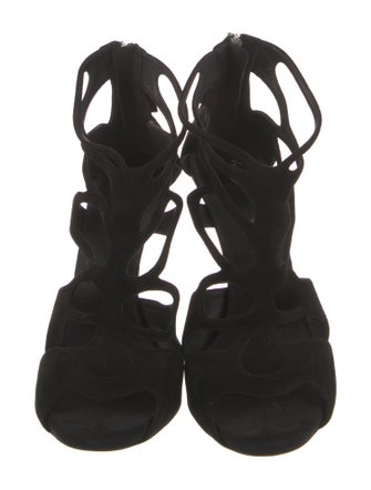 Giuseppe Zanotti Suede Cutout Accent Gladiator Sandals