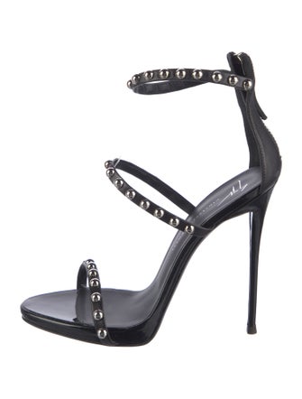 Giuseppe Zanotti Patent Leather Studded Accents Sandals