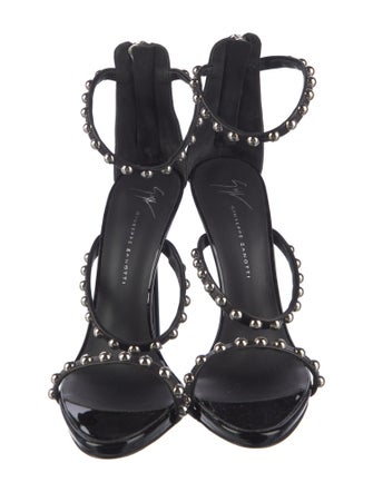 Giuseppe Zanotti Patent Leather Studded Accents Sandals