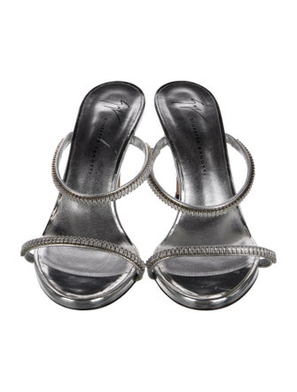 Giuseppe Zanotti Leather Crystal Embellishments Slides