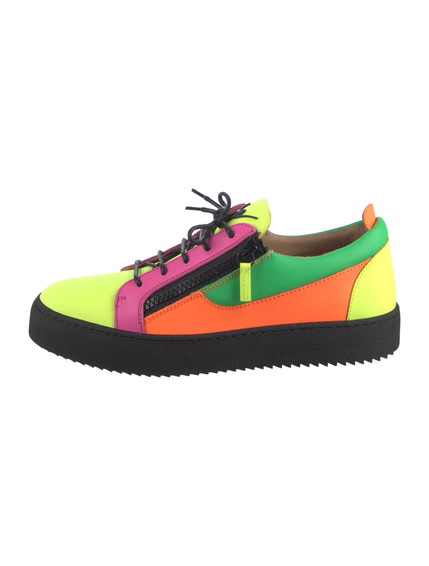 Giuseppe Zanotti Leather Colorblock Pattern Sneakers