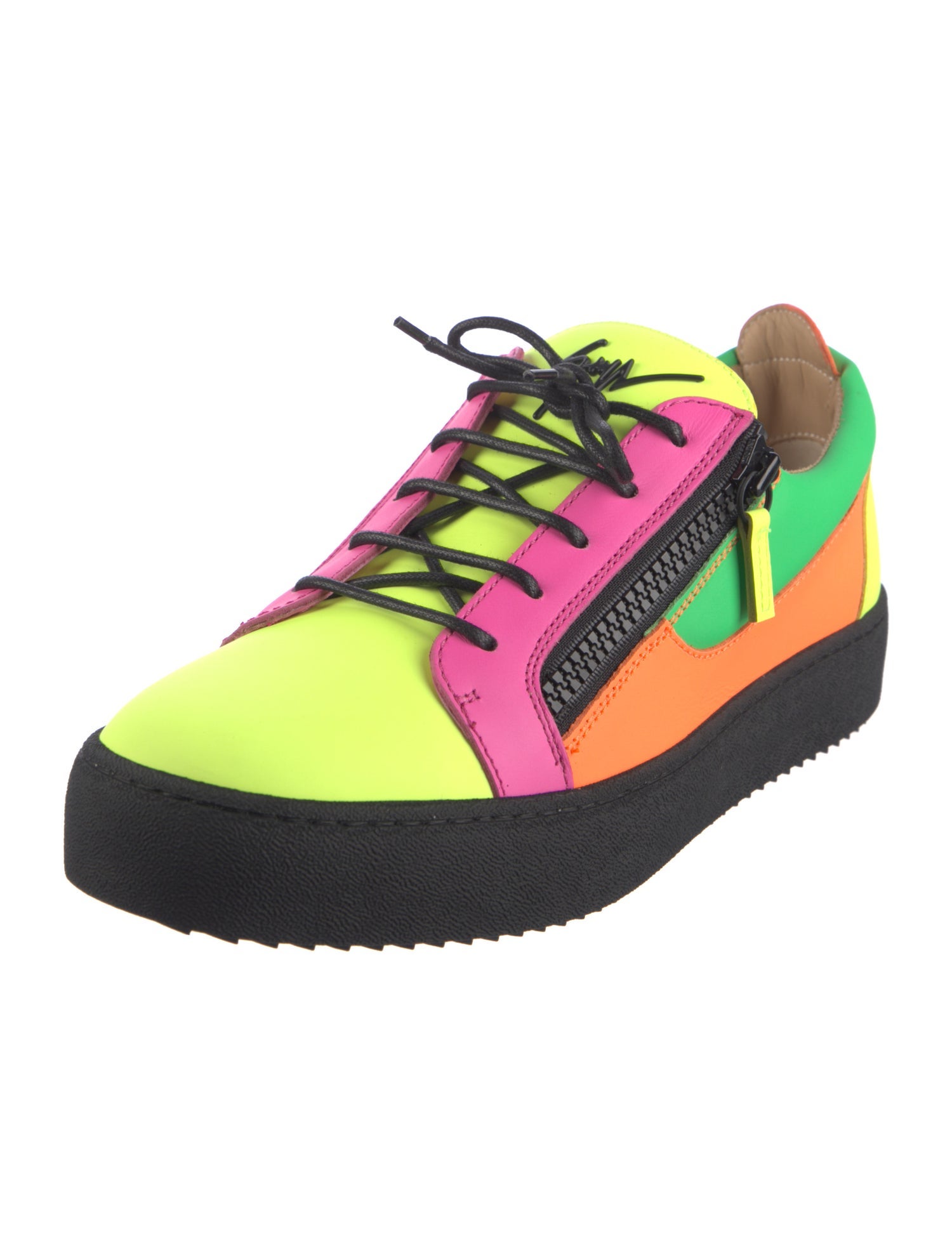 Giuseppe Zanotti Leather Colorblock Pattern Sneakers