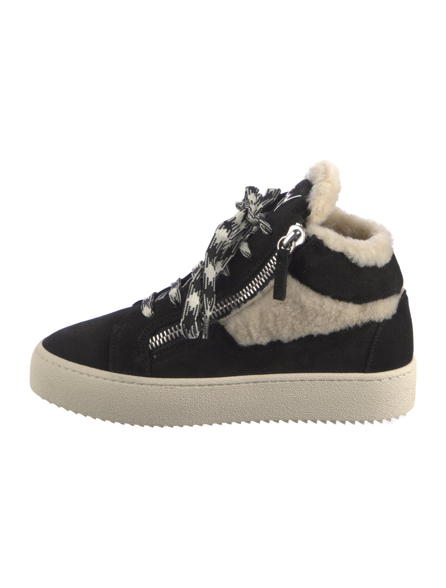 Giuseppe Zanotti Suede Colorblock Pattern Wedge Sneakers w/ Tags