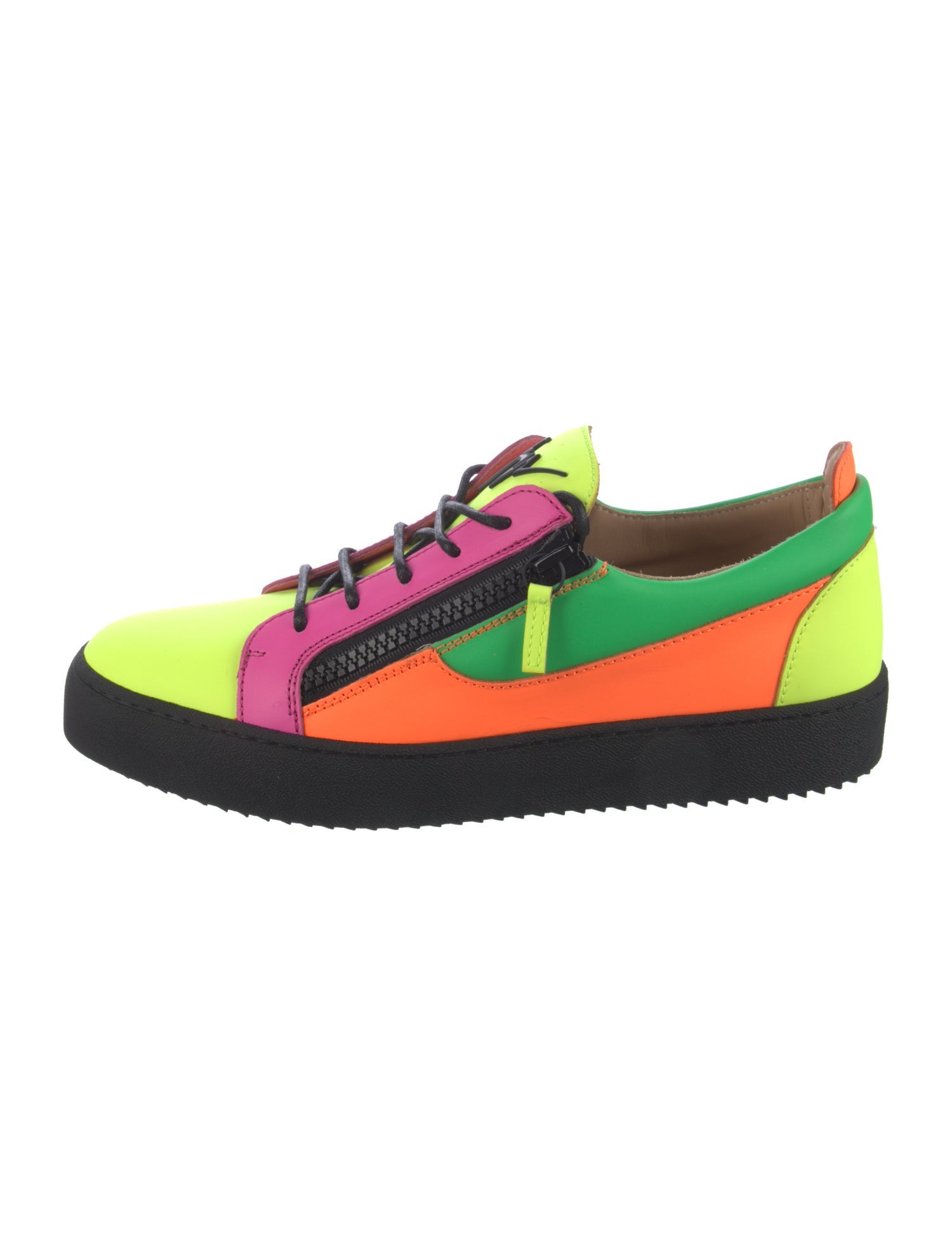 Giuseppe Zanotti Patent Leather Colorblock Pattern Sneakers