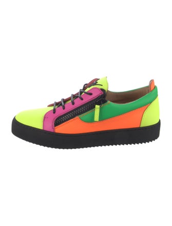 Giuseppe Zanotti Patent Leather Colorblock Pattern Sneakers