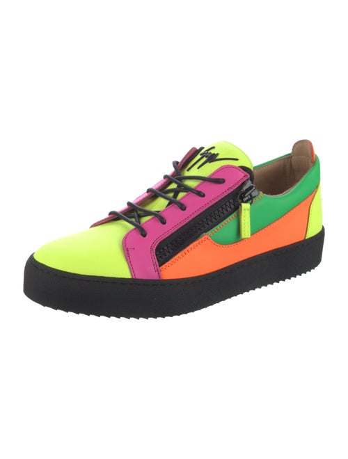 Giuseppe Zanotti Patent Leather Colorblock Pattern Sneakers